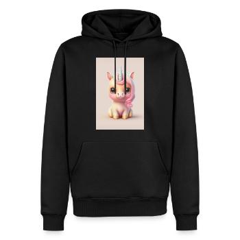 Bébé licorne - Sweat à capuche Premium bio Homme - noir - Devant - Nico (187cm)