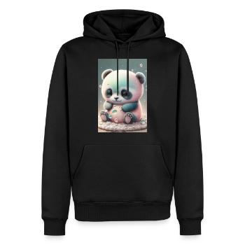 Baby-Panda - Männer Premium Bio Hoodie - Schwarz - Vorne - Nico (187cm)