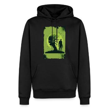 Zombie Illustration Minimalistisches Design - Männer Premium Bio Hoodie - Schwarz - Vorne - Nico (187cm)
