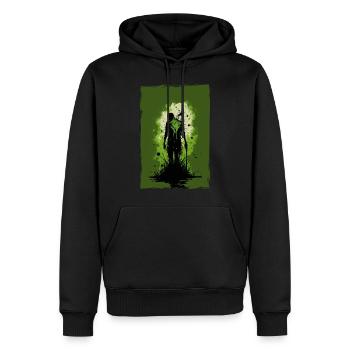 Zombie Illustration Minimalistisches Design - Männer Premium Bio Hoodie - Schwarz - Vorne - Nico (187cm)