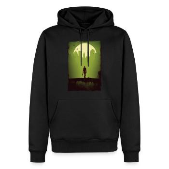 Zombie Illustration Minimalistisches Design - Männer Premium Bio Hoodie - Schwarz - Vorne - Nico (187cm)