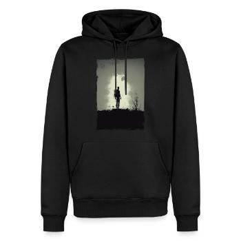 Zombie Illustration Minimalistisches Design - Männer Premium Bio Hoodie - Schwarz - Vorne - Nico (187cm)