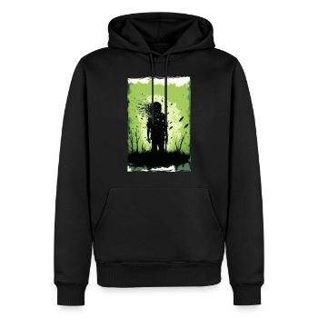Zombie Illustration Minimalistisches Design - Männer Premium Bio Hoodie - Schwarz - Vorne - Nico (187cm)