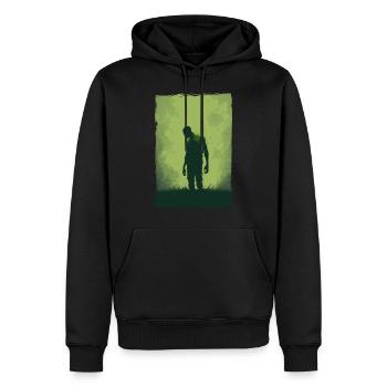 Zombie Illustration Minimalistisches Design - Männer Premium Bio Hoodie - Schwarz - Vorne - Nico (187cm)