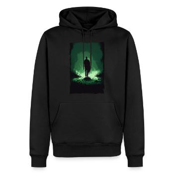 Zombie Illustration Minimalistisches Design - Männer Premium Bio Hoodie - Schwarz - Vorne - Nico (187cm)
