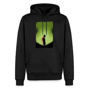 Zombie Illustration Minimalistisches Design - Männer Premium Bio Hoodie - Schwarz - Vorne - Nico (187cm)