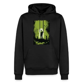 Zombie Illustration Minimalistisches Design - Männer Premium Bio Hoodie - Schwarz - Vorne - Nico (187cm)