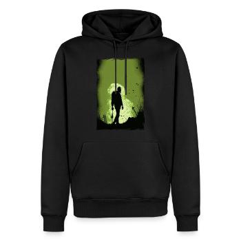 Zombie Illustration Minimalistisches Design - Männer Premium Bio Hoodie - Schwarz - Vorne - Nico (187cm)