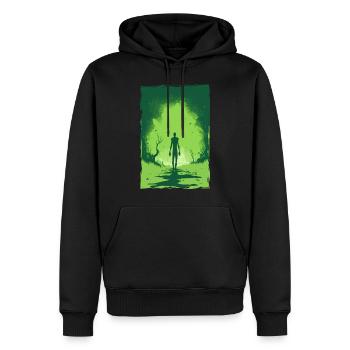 Zombie Illustration Minimalistisches Design - Männer Premium Bio Hoodie - Schwarz - Vorne - Nico (187cm)