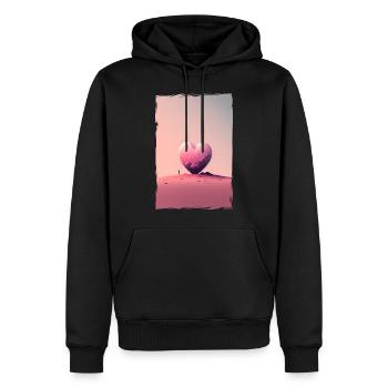 Liebe Illustration Minimalistisches Design - Männer Premium Bio Hoodie - Schwarz - Vorne - Nico (187cm)