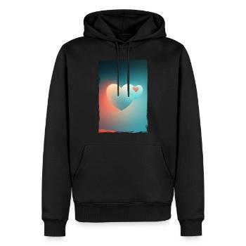 Liebe Illustration Minimalistisches Design - Männer Premium Bio Hoodie - Schwarz - Vorne - Nico (187cm)