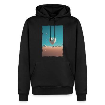 Liebe Illustration Minimalistisches Design - Männer Premium Bio Hoodie - Schwarz - Vorne - Nico (187cm)