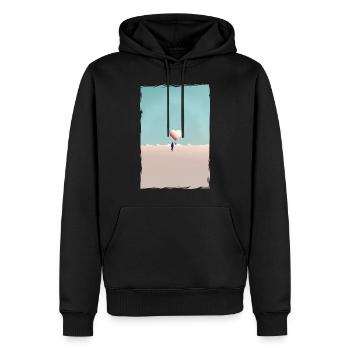 Liebe Illustration Minimalistisches Design - Männer Premium Bio Hoodie - Schwarz - Vorne - Nico (187cm)