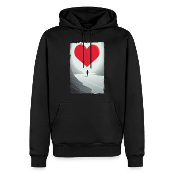 Liebe Illustration Minimalistisches Design - Männer Premium Bio Hoodie - Schwarz - Vorne - Nico (187cm)