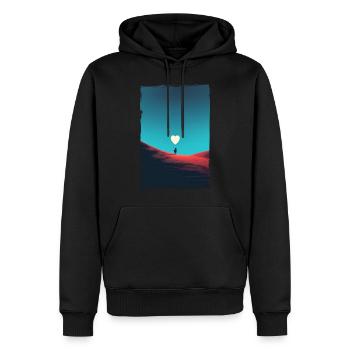 Liebe Illustration Minimalistisches Design - Männer Premium Bio Hoodie - Schwarz - Vorne - Nico (187cm)