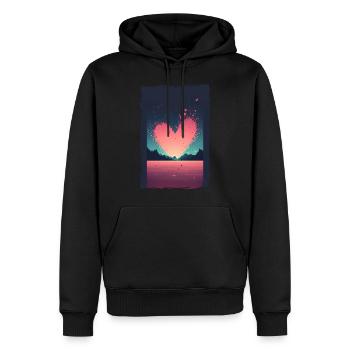 Liebe Illustration Minimalistisches Design - Männer Premium Bio Hoodie - Schwarz - Vorne - Nico (187cm)
