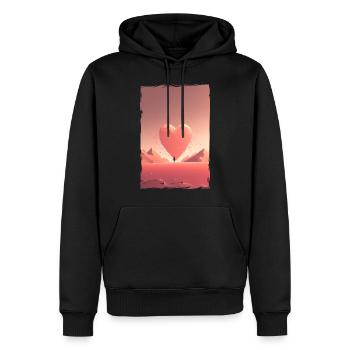 Liebe Illustration Minimalistisches Design - Männer Premium Bio Hoodie - Schwarz - Vorne - Nico (187cm)