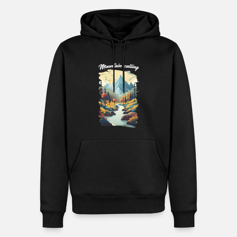 Mountain calling 11 - Sweat à capuche Premium bio Homme - noir