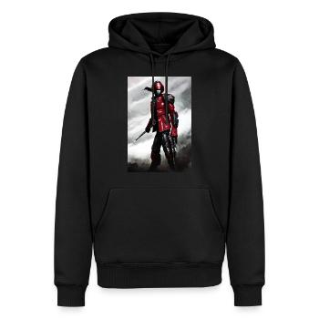 Krieger - Männer Premium Bio Hoodie - Schwarz - Vorne - Nico (187cm)