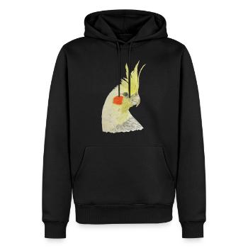 Nymphensittich gelber Kakadu Vogel Ornithologie - Männer Premium Bio Hoodie - Schwarz - Vorne - Nico (187cm)