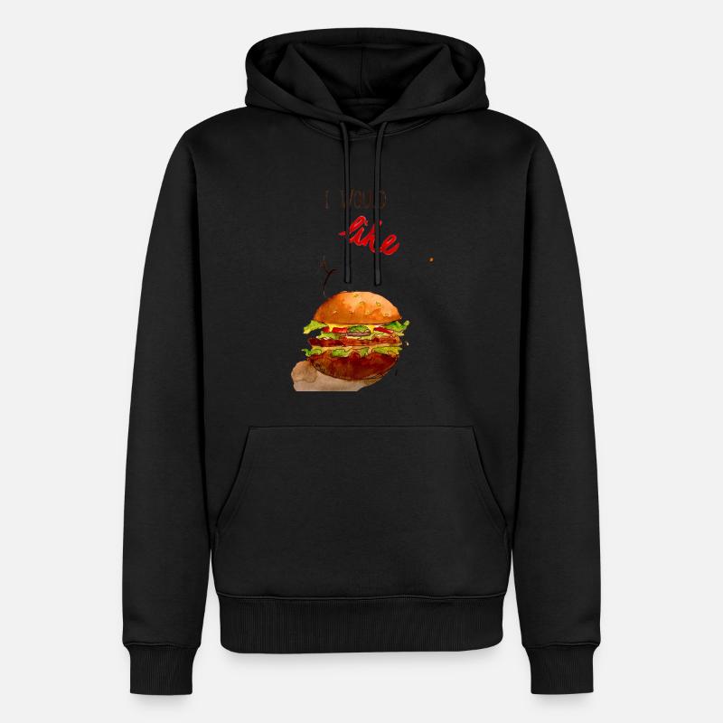 I would Luke a hamburger - Männer Premium Bio Hoodie - Schwarz