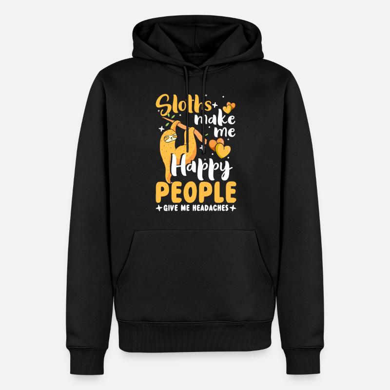 Faultier Schlafen Süß - Männer Premium Bio Hoodie - Schwarz