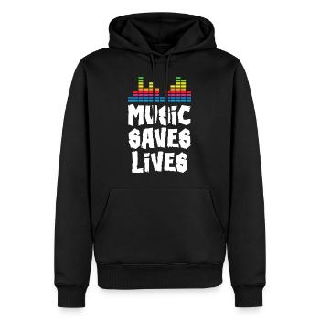 Music Saves Lives - Männer Premium Bio Hoodie - Schwarz - Vorne - Nico (187cm)