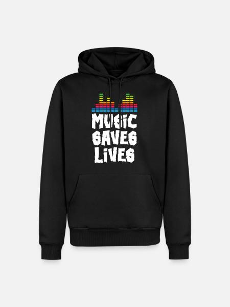 Music Saves Lives - Men’s Premium Organic Hoodie - black