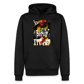 Berlin Street Pop Art - Sweat à capuche Premium bio Homme - noir - Devant - Nico (187cm)