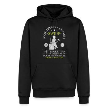 ramoneur toit occupation cheminée - Sweat à capuche Premium bio Homme - noir - Devant - Nico (187cm)