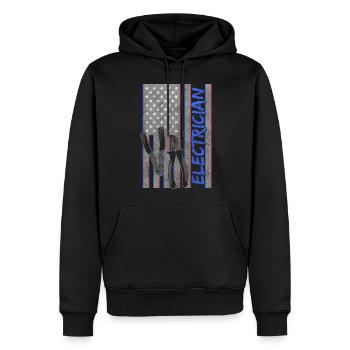 Electricité Craft Installateur Lightning - Sweat à capuche Premium bio Homme - noir - Devant - Nico (187cm)