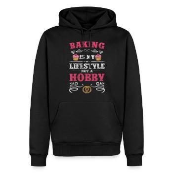 Boulangerie Confiseur Pâte de boulangerie - Sweat à capuche Premium bio Homme - noir - Devant - Nico (187cm)