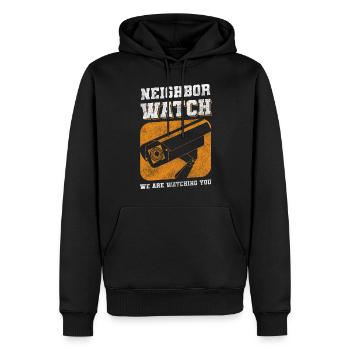 Colocataire du Village de l’amitié des voisins - Sweat à capuche Premium bio Homme - noir - Devant - Nico (187cm)