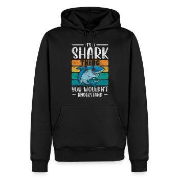 Roi de la peur des animaux de requin - Sweat à capuche Premium bio Homme - noir - Devant - Nico (187cm)