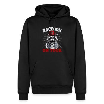 Trucker Waschbär - Männer Premium Bio Hoodie - Schwarz - Vorne - Nico (187cm)