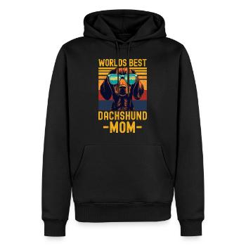 Dackel mit sonnenbrille retro - Männer Premium Bio Hoodie - Schwarz - Vorne - Nico (187cm)
