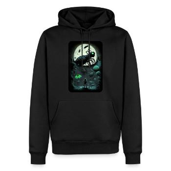 skate worm design #283 - Männer Premium Bio Hoodie - Schwarz - Vorne - Nico (187cm)