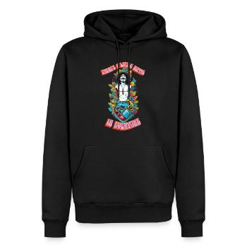 In jedem steckt ein kleiner Hippie 2 - Männer Premium Bio Hoodie - Schwarz - Vorne - Nico (187cm)