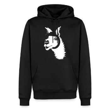 Lustige Lama-Silhouette Freche Spaß-Lamas - Männer Premium Bio Hoodie - Schwarz - Vorne - Nico (187cm)