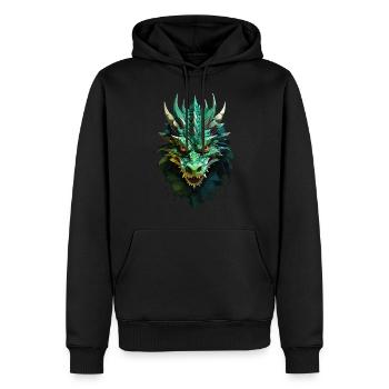 Schattiger Drache - Dunkle Pracht - Männer Premium Bio Hoodie - Schwarz - Vorne - Nico (187cm)