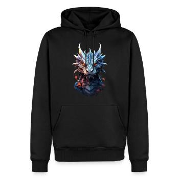 Dragon sinistre - Murmures nocturnes - Sweat à capuche Premium bio Homme - noir - Devant - Nico (187cm)