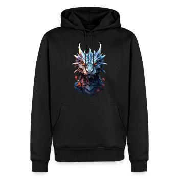 Dragon sombre - Ombreombre - Sweat à capuche Premium bio Homme - noir - Devant - Nico (187cm)