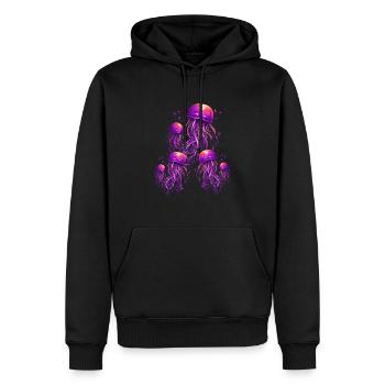 Schöne lila Qualle - Männer Premium Bio Hoodie - Schwarz - Vorne - Nico (187cm)