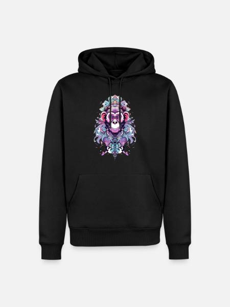 Mera Street Art Monkey Two - Men’s Premium Organic Hoodie - black