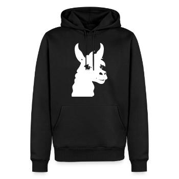 Lustige Lama Silhouette Freche lustige Lamas - Männer Premium Bio Hoodie - Schwarz - Vorne - Nico (187cm)