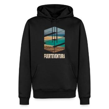 Fuerteventura Sommer Sonne Strand Meer Palmen - Männer Premium Bio Hoodie - Schwarz - Vorne - Nico (187cm)
