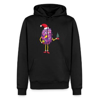 Monstre De Noël, Monstre Mignon, Noël - Sweat à capuche Premium bio Homme - noir - Devant - Nico (187cm)