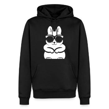 Funny Squirrel Wearing Sunglasses Squirrels - Men’s Premium Organic Hoodie - black - Front - Nico (187cm)