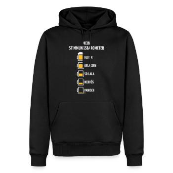 Mein Stimmungsbarometer (Bier / V1 / NEG) - Männer Premium Bio Hoodie - Schwarz - Vorne - Nico (187cm)