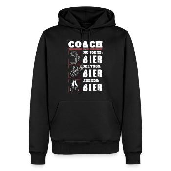 Mein Tagesablauf als Coach - Männer Premium Bio Hoodie - Schwarz - Vorne - Nico (187cm)